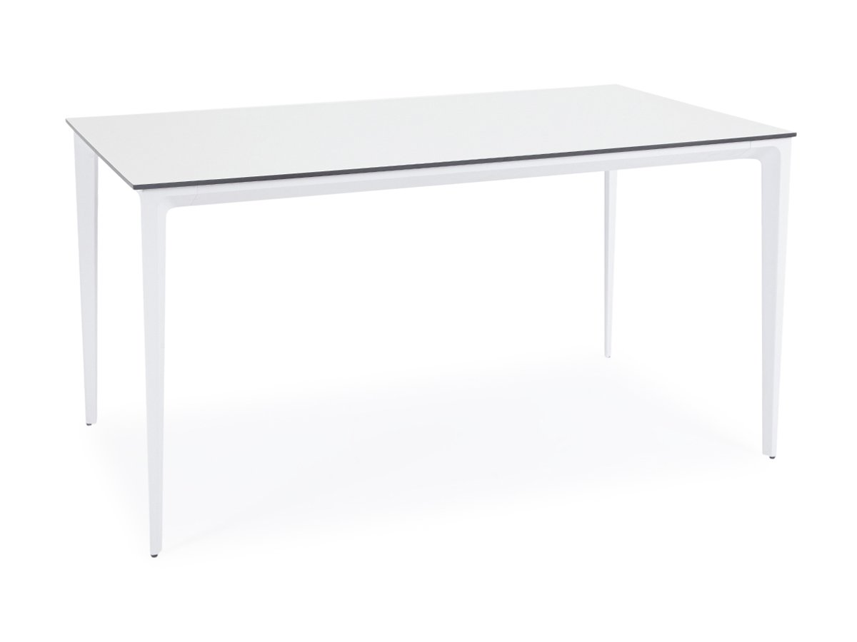 Обеденный стол Малага из HPL 160х80см, цвет молочный, каркас белый фото 2