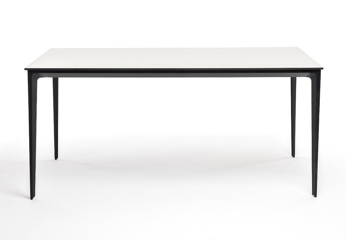 Обеденный стол Малага из HPL 160х80см, цвет молочный, каркас черный фото 7