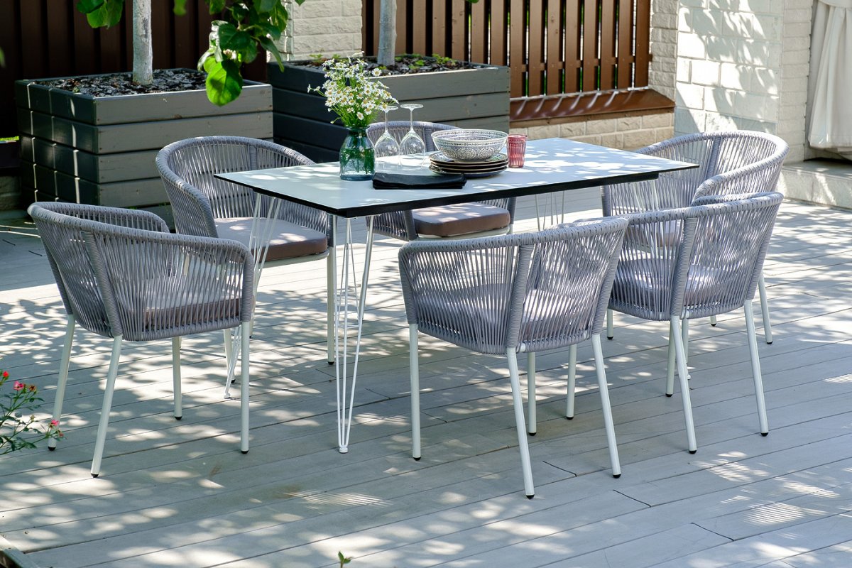 Обеденный стол Руссо из HPL 150х80см, цвет молочный фото 7
