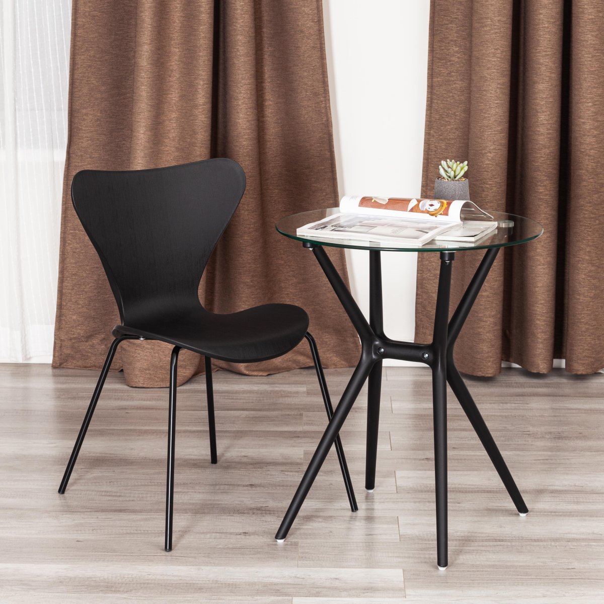 Стул Якобсен/Jacobsen (мод.DC 102-1) пластик/металл, 45х54.5х80см, черный/черный фото 19