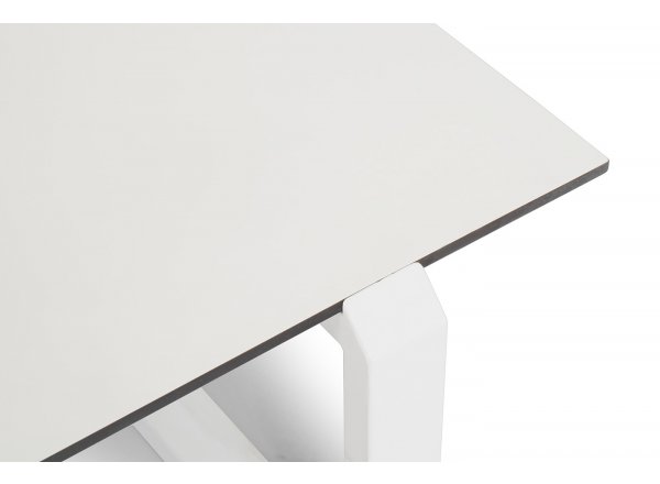 Журнальный стол Варадеро из HPL 110х60 H43, каркас алюминий белый муар, цвет столешницы молочный