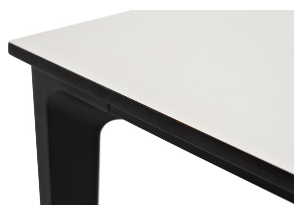 Обеденный стол Малага из HPL 160х80см, цвет молочный, каркас черный