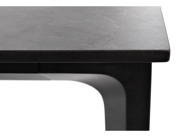Обеденный стол Малага из HPL 160х80см, цвет серый гранит, каркас черный фото 6