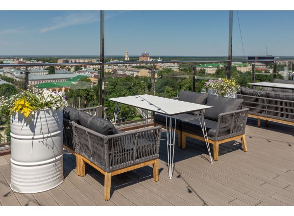 Обеденный стол Руссо из HPL 150х80см, цвет молочный