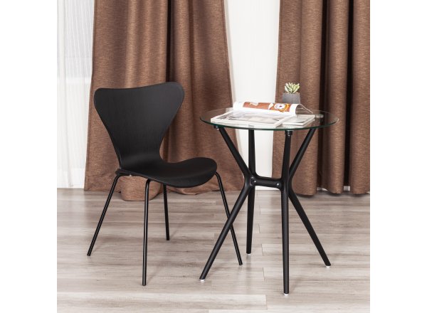 Стул Якобсен/Jacobsen (мод.DC 102-1) пластик/металл, 45х54.5х80см, черный/черный фото 12