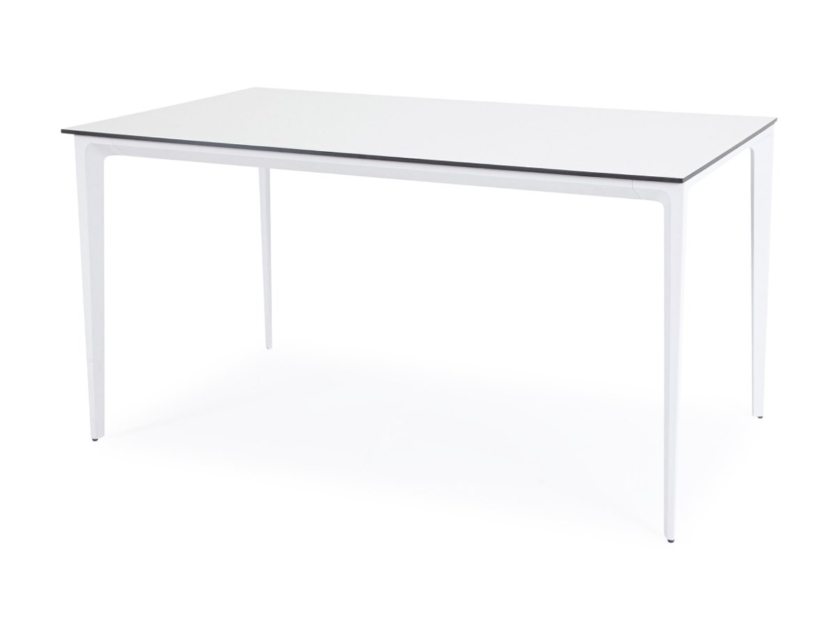 Обеденный стол Малага из HPL 160х80см, цвет молочный, каркас белый