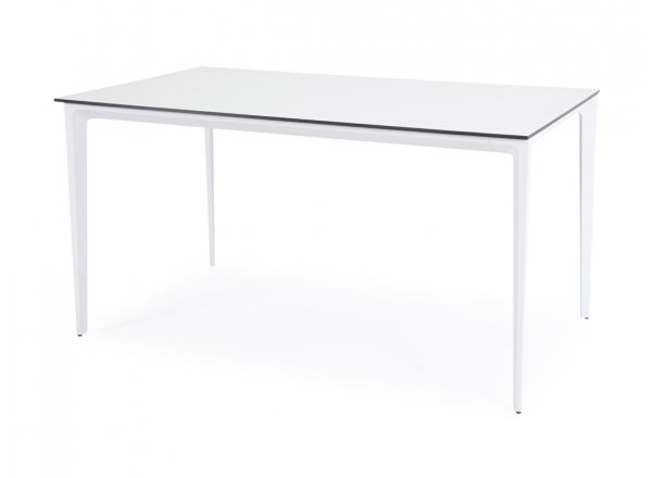 Обеденный стол Малага из HPL 180х90см, цвет молочный, каркас белый