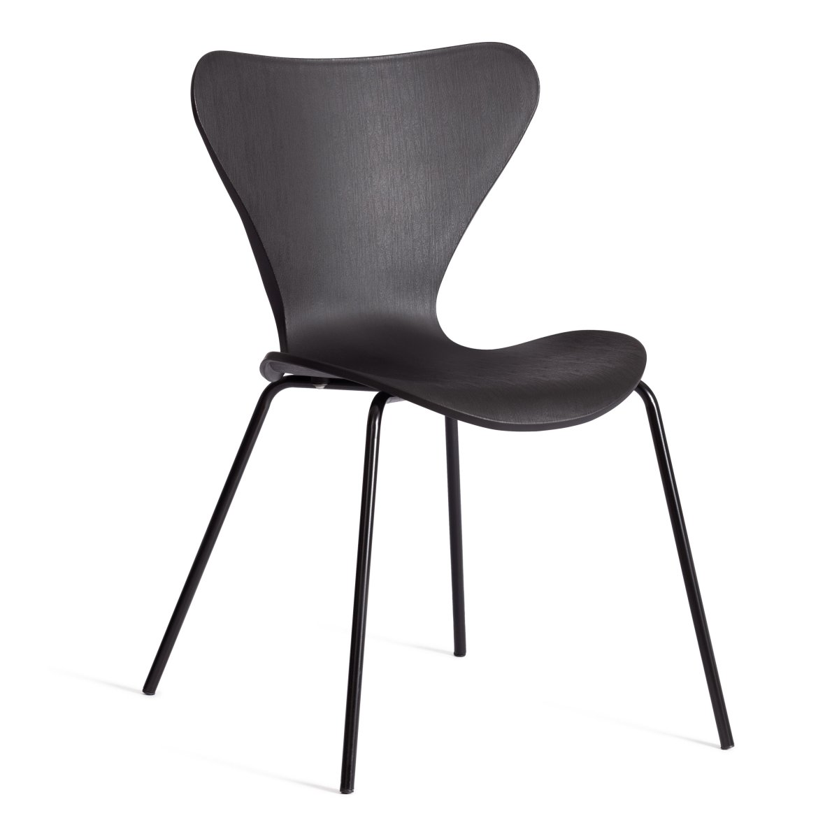 Стул Якобсен/Jacobsen (мод.DC 102-1) пластик/металл, 45х54.5х80см, черный/черный